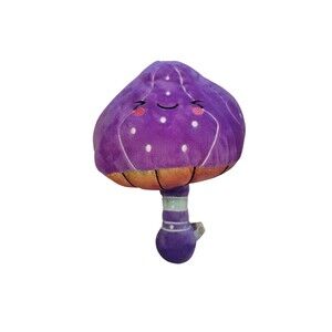 11" Plush Mushroom Smiley Face Purple And Sparkly Tie-Dye